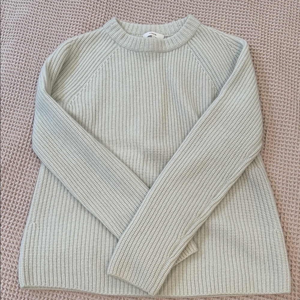 Vince Women's Aloe Cashmere Shaker Raglan Rib Sweater Small